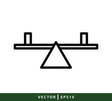 modelo de design de logotipo de vetor de ícone de gangorra