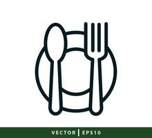 modelo de design de logotipo de vetor de ícone de restaurante