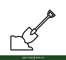 ilustração de estilo simples de ícone de pá vetor