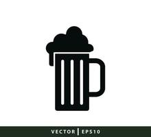 modelo de design de logotipo de vetor de ícone de garrafa e vidro