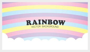 fundo de cor de arco-íris pastel feminino divertido com vetor gráfico de nuvem branca