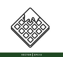 ilustração de estilo simples de ícone de waffle vetor