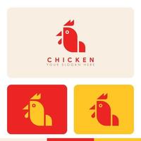 design de logotipo de frango minimalista simples vetor