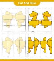 corte e cole, corte pedaços de fita e cole-os. jogo educativo para crianças, planilha para impressão, ilustração vetorial vetor