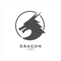 modelo de logotipo de cabeça de dragão de estilo minimalista moderno simples vetor