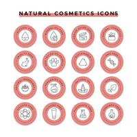 ícones de cosméticos naturais vetor