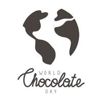 dia mundial do chocolate. cartão de ilustração vetorial. design de conceito para web, banner, plano de fundo, papel de parede, cartaz ou design de cartão vetor