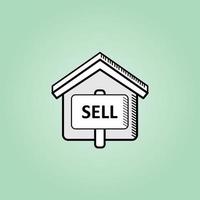 ícone de casa para venda. ativo de negócios imobiliários vetor