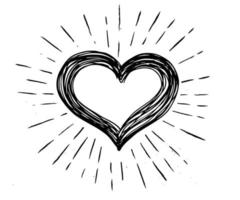 Dia dos Namorados. coração grunge. ilustração desenhada à mão. vetor