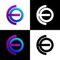 letra e e o design de logotipo gradiente vetor