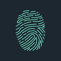 ícone de acesso biométrico de impressão digital vetor ilustração de segurança digital