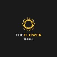 modelo de design plano de ícone de logotipo de flor vetor