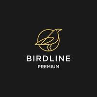 logotipo de vetor de pássaro. pássaro de luxo, águia, falcão, design de logotipo de linha vetorial