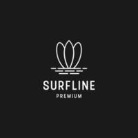 modelo de design plano de ícone de logotipo de surf vetor