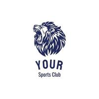 ilustrado simples rugido de leão e logotipo do clube esportivo.eps vetor
