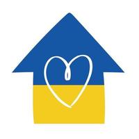 ucrânia mapa silhueta nossa casa e casa. coração ucraniano vetor
