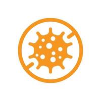 ícone de germe antibacteriano de vetor laranja eps10 isolado no fundo branco. nenhum símbolo de bactérias em um estilo moderno simples e moderno para o design do seu site, logotipo, pictograma e aplicativo móvel