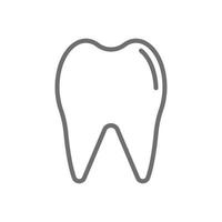 ícone de linha de dente de vetor cinza eps10 isolado no fundo branco. símbolo de contorno de dente médico em um estilo moderno simples e moderno para o design do seu site, logotipo, pictograma e aplicativo móvel