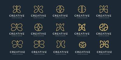 conjunto de design de logotipo de monograma abstrato criativo. vetor