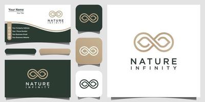 modelo de vetor de folha em loop de design de logotipo natural infinito.
