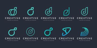 conjunto de modelo de design de logotipo abstrato inicial letra d. ícones para negócios de luxo, elegantes, simples. vetor