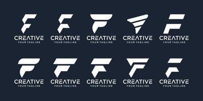 conjunto de modelo de logotipo abstrato letra inicial f. ícones para negócios de moda, esporte, automotivo, simples. vetor