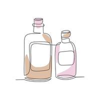 ilustração vetorial de frasco de perfume em estilo de arte de linha vetor