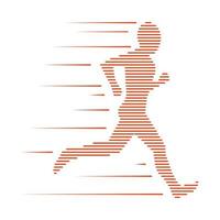 ícone de homem correndo. macho de velocista de silhueta. isolado no fundo branco. ilustração vetorial. vetor