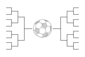 futebol, modelos de suporte de torneio de futebol em fundo branco. vetor