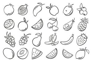 desenho de ilustração de conjunto de coleção de frutas vetor