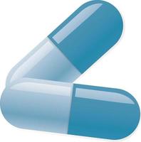 remédio de pílulas azuis vetor