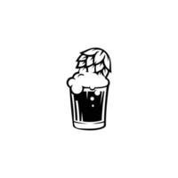 logotipo de lúpulo de cerveja .label, crachá para bar, festival de cerveja, cervejaria. isolado no fundo branco. vetor