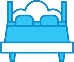 linha de cama do hotel cheia de azul vetor