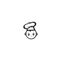chef em um logotipo de vetor de chapéu de cozinha. ícone ou símbolo para restaurante de menu de design, clube de culinária, estúdio de comida ou comida caseira.