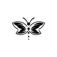 ícone gráfico de borboleta. tatuagem de borboleta isolada no fundo branco. vetor