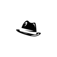 ícone de chapéu de cowboy, chapéu retrô, design de emblema em fundo branco vetor