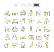 conjunto de ícones lineares do dia dos pais vetor