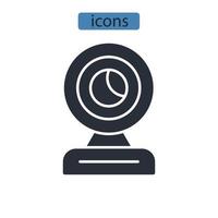 ícones de webcam simbolizam elementos vetoriais para web infográfico vetor
