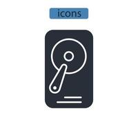 elementos do vetor de símbolo de ícones de hdd para web infográfico