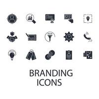 conjunto de ícones de marca. elementos de vetor de símbolo de pacote de marca para web infográfico