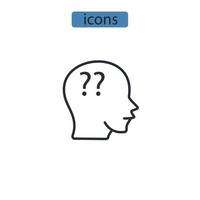 ícones de ponto de interrogação símbolo elementos vetoriais para web infográfico vetor