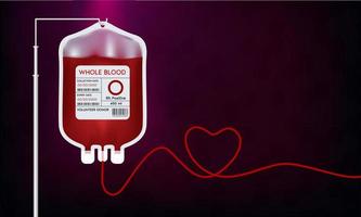 bolsa de sangue com rótulo sistema diferente de grupo sanguíneo o. idéias de doação de sangue para ajudar o médico ferido. ilustração em vetor 3D eps10