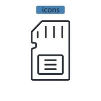 ícones de cartão de memória símbolo elementos vetoriais para web infográfico vetor