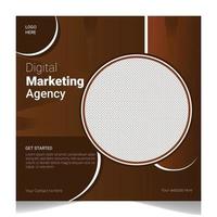 modelo de postagem de mídia social de agência de marketing digital e banner.print vetor