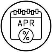 estilo de ícone de taxa percentual anual vetor