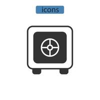 ícones seguros simbolizam elementos vetoriais para infográfico web vetor