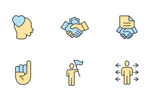 conjunto de ícones de compromisso. elementos do vetor de símbolo de pacote de compromisso para web infográfico