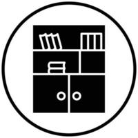 estilo de ícone do armário de biblioteca vetor