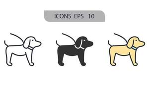 ícones amigáveis para animais de estimação simbolizam elementos vetoriais para infográfico web vetor