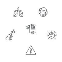 conjunto de ícones epidêmicos de coronavírus. elementos vetoriais de símbolo de pacote de coronavírus epidêmico para web infográfico vetor